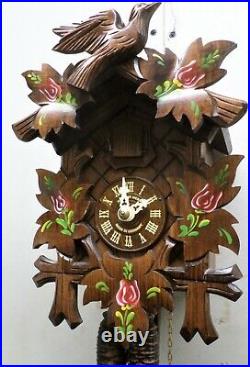 Mint Lightly Used Gorgeous German Black Forest Carved Cuckoo Clock With Coa