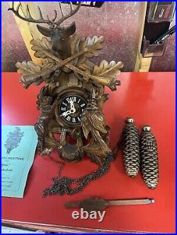 Musical Cuckoo Clock, Guns Deer Hunting Romba Germany Kuckuckubren