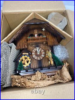 NEW Vtg CUENDET German Swiss Musical Cuckoo Clock Black Forest Mill Home 7514-15