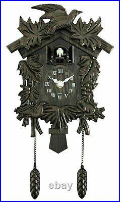New Acctim Hamburg Cuckoo Pendulum Bronze Wood Effect Antique Wall Clock