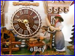 New Original Black Forest Cuckoo Clock, & Music+Moving Watermil+Housewife Hand