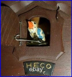 Nice Antique German 8 Day Black Forest Henry Coehler Working Carved Cuckoo Clock