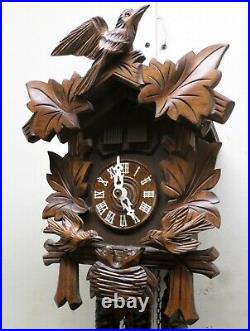 Nice German Black Forest Albert Schwab Animated Birds Nest Musical Cuckoo Clock