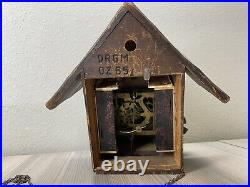 Not Working Wood Cuckoo Clock With Movements Brass For Parts DRGM Germany