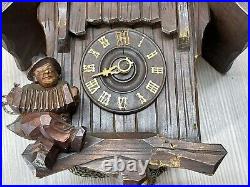 Not Working Wood Cuckoo Clock With Movements Brass For Parts DRGM Germany