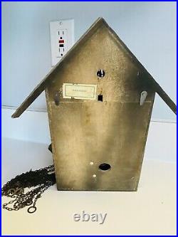 Old Vtg Linden Wood Chalet Music Dancers Mountain Cuckoo Clock W. Germany