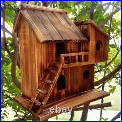 Outdoor Bird House Garden Birdhouse Wooden Nest Decor Cage Decoration Porch