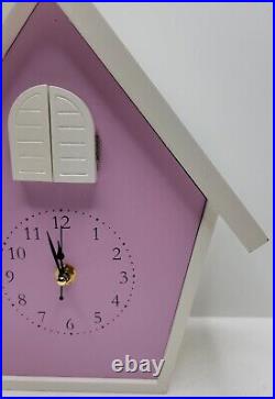 Pottery Barn Kids Pink Cuckoo Birdhouse Clock. New Movement