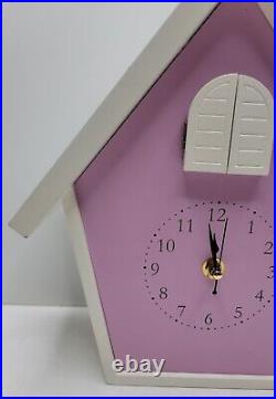 Pottery Barn Kids Pink Cuckoo Birdhouse Clock. New Movement