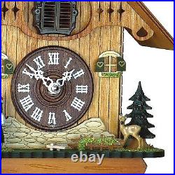 Quartz Cuckoo Clock Black Forest House, Couple TU 427 Q