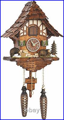 Quartz Cuckoo Clock Black Forest House with Music TU 4201 QM