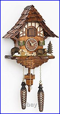 Quartz Cuckoo Clock Black Forest House with Music TU 4201 QM