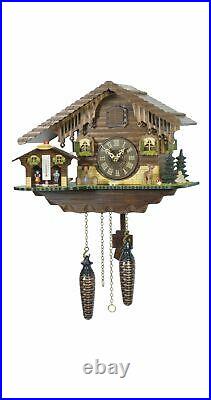 Quartz Cuckoo Clock Swiss house with weather house TU 415 Q NEW