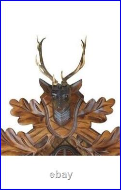 RARE Beautiful German Cuckoo Clock Handcrafted Wood Hunting Clock Deer Decor