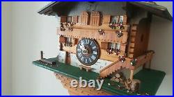 Rare Cuendet Chalet Musical Mechanical Cuckoo Clock Working Excellent