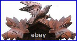 Rare German 3 Bird Cherry Mahogany Black Forest Cuckoo Clock In Original Box