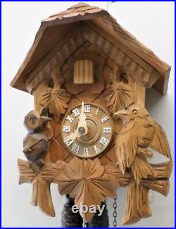 Rare German Black Forest Wood Mountain Chalet Cabin Conductor Bird Cuckoo Clock