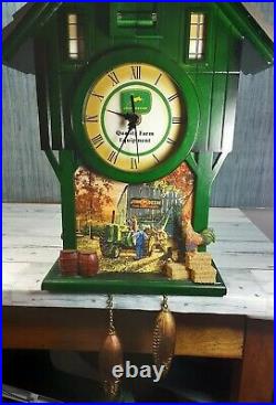 Rare John Deere Tractor Cuckoo Wall Clock, Limited Edition Bradford Exchange