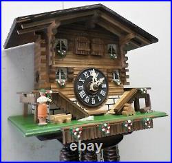 Rare Lightly Used Black Forest German Musical Widows Walk Chalet Cuckoo Clock