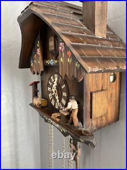 Regula Cuckoo Clock 25 D vintage Made in Germany Musical Chopping Wood