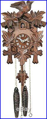 River City Hand Carved Cuckoo Clock Leaves/Bird Design 9 tall #11-09 Free Ship