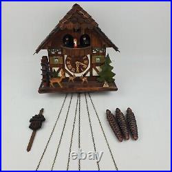 Rombach & Haas 1 Day Black Forest Frolicking Fawns Cuckoo Clock 1386