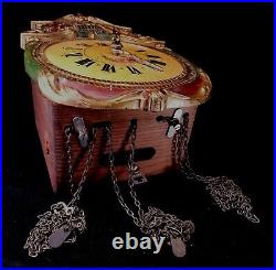 Rombach & Haas Black Forest Romba Atq Replica Clock Broken To Restore Or Parts