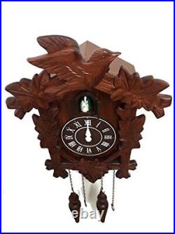 Rylai Cuckoo Clock Vintage Large Wooden Wall Clock Handcrafted 13x9.5 Inch Brown