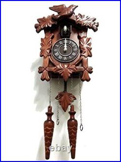Rylai Vintage Wall Clock Handcrafted Wood Cuckoo Clock-N. DIM. 13x9.5 in