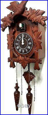 Rylai Vintage Wall Clock Handcrafted Wood Cuckoo Clock-N. DIM. 13x9.5 in Brown