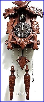 Rylai Vintage Wall Clock Handcrafted Wood Cuckoo Clock-N. DIM. 13x9.5 in Brown