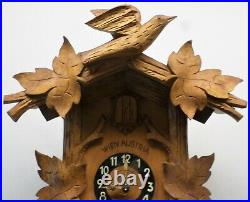 Stunning Antique Vienna Austria Wood Movement Deeply Carved 1885 Cuckoo Clock