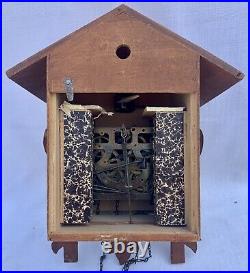 Traditional Cuckoo Clock Parrot Design Made In Germany Wooden Clock Metal Cones