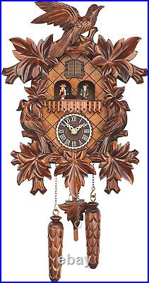 Trenkle Quartz Cuckoo Clock with Music 7 Leaves, 3 Birds TU 369 QMT HZZG