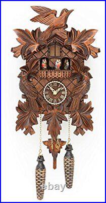 Trenkle Quartz Cuckoo Clock with Music 7 Leaves, 3 Birds TU 377 QMT