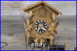 VINTAGE Hand Carved Wooden Cuckoo Clock 8x6x4
