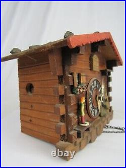 VINTAGE cuckoo clock GERMANY Black Forest 1970's GM ANGEM chalet