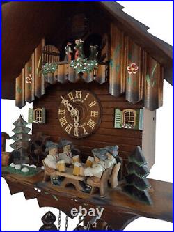 VTG 8 Day Large Black Forest Schneider Musical Cuckoo Clock Germany Mint Working