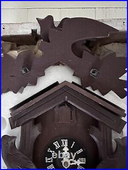 VTG BLACK FOREST 8 DAY Carved Wood CUCKOO CLOCK W. GERMANY 1969 #7308 Not Tested