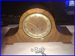 VTG Mantle Clock Chime Cuckoo Clock Co West Germany Wood Key Unique Wood