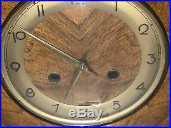 VTG Mantle Clock Chime Cuckoo Clock Co West Germany Wood Key Unique Wood