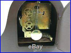 VTG Mantle Clock Linden Triple Chime Cuckoo Clock Co West Germany Wood Key DS72