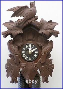 Very Nice German 8 Day Black Forest 3 Bird Hand Carved Traditional Cuckoo Clock