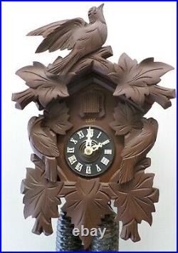 Very Nice German 8 Day Black Forest 3 Bird Hand Carved Traditional Cuckoo Clock