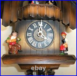 Very Nice German Black Forest 2 Tune Music Dancers Chalet Serenade Cuckoo Clock