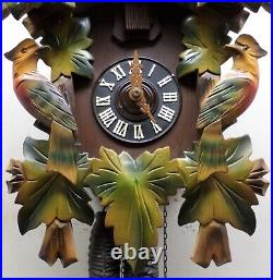Very Nice Rare Antique German Black Forest Euramca Unusual 3 Bird Cuckoo Clock