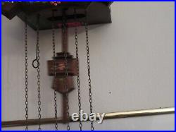 Vintage 1996 Schneider Cuckoo Clock German Brown Painted Flowers Chime