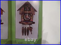 Vintage 1996 Schneider Cuckoo Clock German Brown Painted Flowers Chime