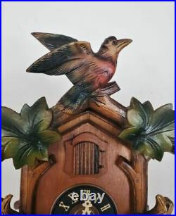 Vintage 30 hour Black Forest Cuckoo Clock Unknown Maker Wooden Bird