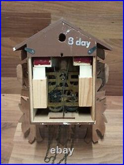 Vintage 8 Day Leaf and Loon Regula Traditional Cuckoo Clock West Germany READ